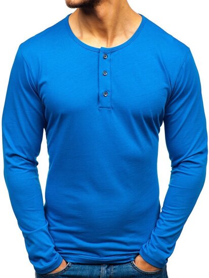 Camiseta A Manga Larga Para Hombre Color Azul Bolf Azul