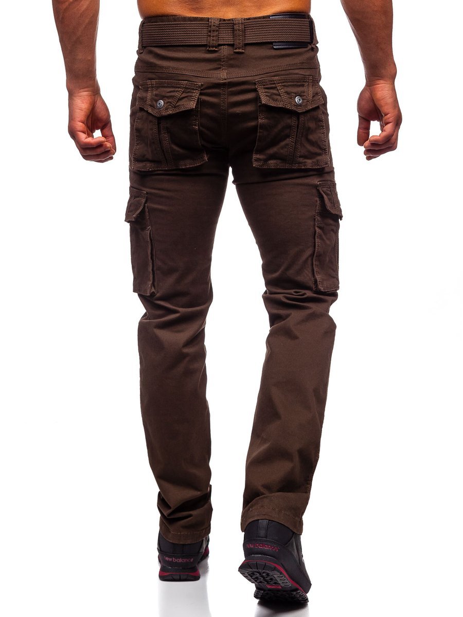 Pantalón cargo con cinturón para hombre marrón Bolf 8813 MARRÓN