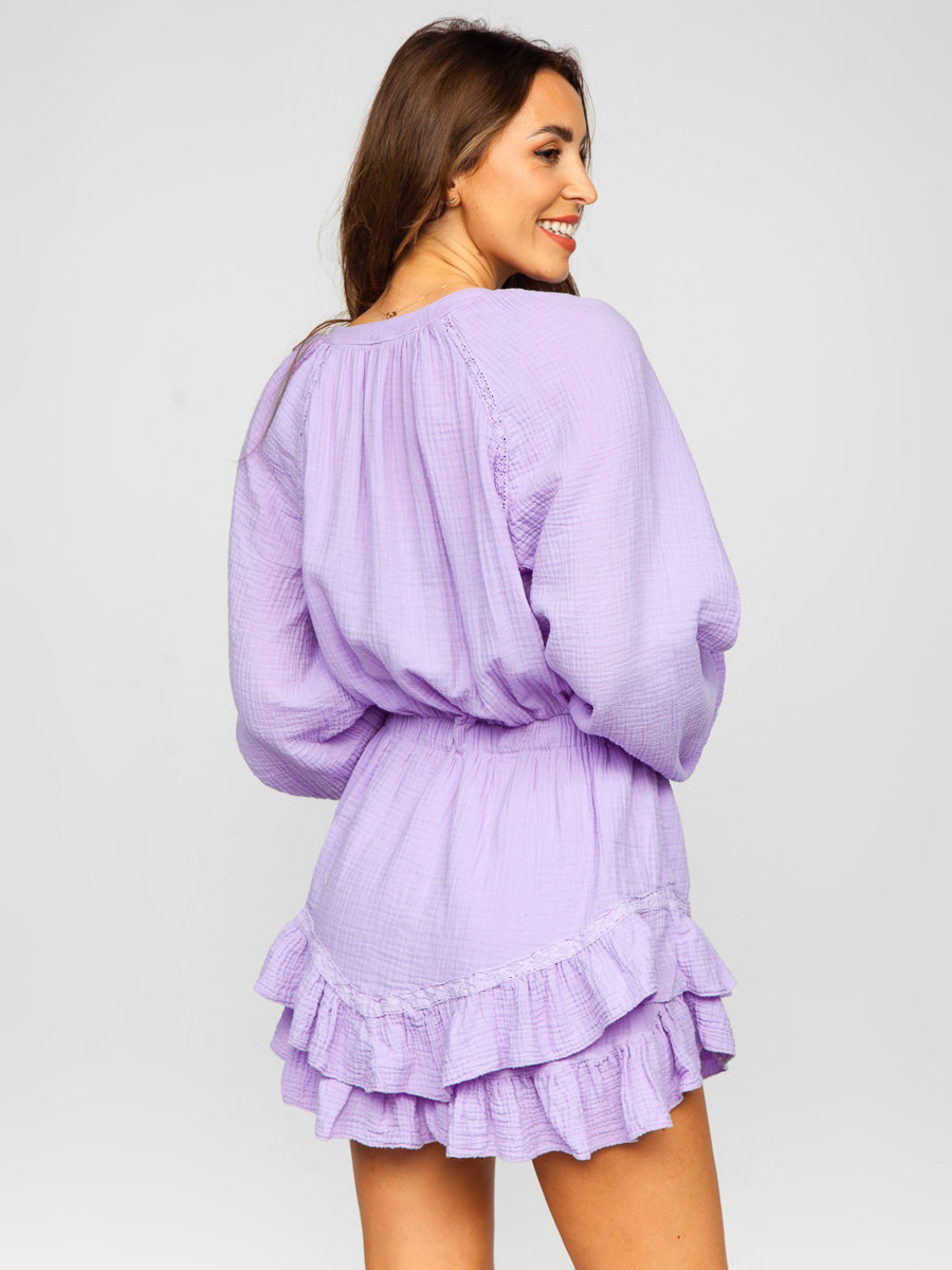 Vestido De Muselina Traje Para Mujer Violeta Bolf Violeta