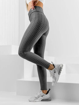 Leggings de rayas para mujer grafito Bolf HL157