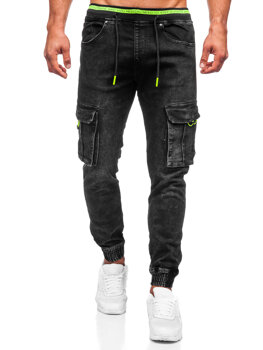 Pantalón vaquero cargo jogger para hombre negro Bolf KA9581