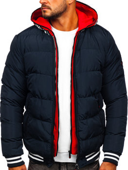 Chaqueta acolchada de invierno para hombre color azul oscuro Bolf 6900