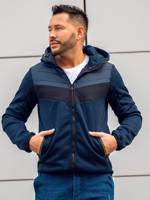 Chaqueta cortavientos de entretiempo con capucha para hombre azul oscuro  BOLF 5060 AZUL OSCURO