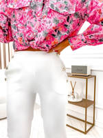 Pantalón de tela con botones decorativos para mujer negro Bolf 8155 NEGRO