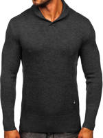 Jersey con cuello alto para hombre negro Bolf MM6007