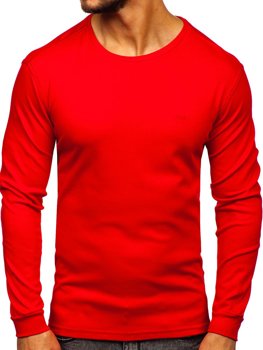 Camisa a manga larga sin estampado para hombre color rojo Bolf 145359