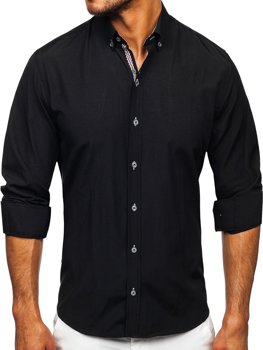 Camisa con manga larga para hombre color negro Bolf 20718