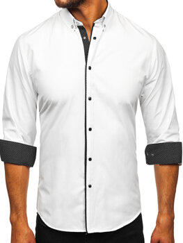 Camisa elegante de hombre blanca de manga larga Bolf 17724