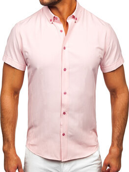 Camisa elegante de manga corta para hombre Rosa Bolf 7501G