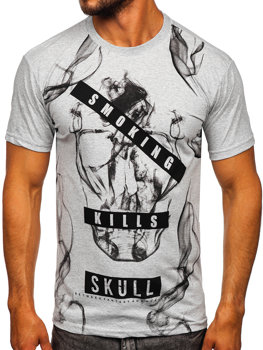 Camiseta algodón de manga corta para hombre gris Bolf 14701