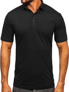 Camiseta algodón de manga corta polo para hombre negro Bolf 143006