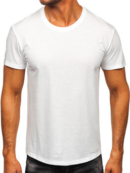 Camiseta básica de algodón para hombre Blanco Bolf 67T1299