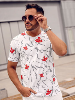 Camiseta de manga corta con impresión para hombre blanco Bolf 14905A