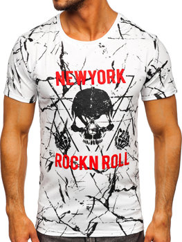 Camiseta de manga corta con impresión para hombre blanco Bolf Y70030