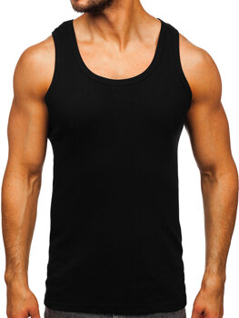 Camiseta de manga corta sin impresión para hombre negro Bolf 6000