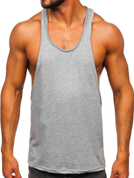 Camiseta de tirantes sin impresión para hombre gris Bolf 1245