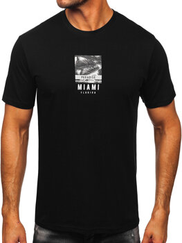 Camiseta estampada de algodón para hombre Negro Bolf MPO3500