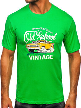 Camiseta estampada de algodón para hombre Verde Bolf MPO3560