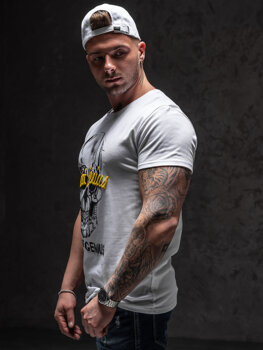 Camiseta estampada para hombre color blanco Bolf Y70012