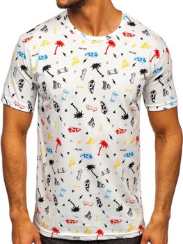 Camiseta estampada para hombre color blanco Denley 14924