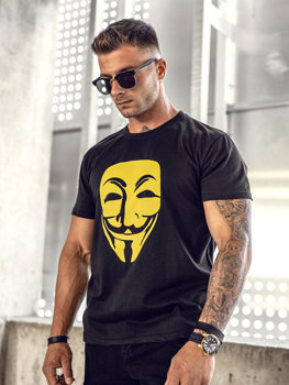 Camiseta estampada para hombre color negro Bolf 192367