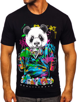 Camiseta estampada para hombre color negro Bolf 2186