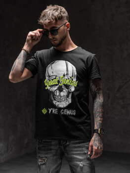 Camiseta estampada para hombre color negro Bolf Y70012