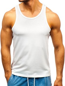 Camiseta tank top sin estampado para hombre blanca Bolf 99002
