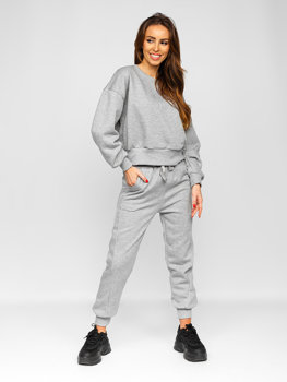 Chándal oversize de dos piezas gris para mujer Bolf 8C71