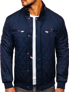 Chaqueta acolchada de entretiempo bomber para hombre azul oscuro Bolf 2054