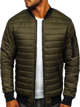 Chaqueta acolchada de entretiempo bomber para hombre caqui Bolf MY-02A