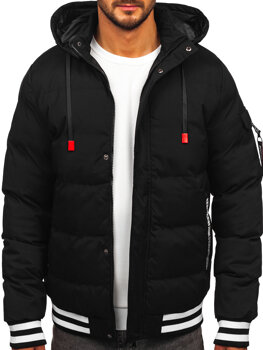 Chaqueta acolchada de invierno para hombre negro Bolf HSS047