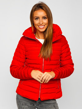 Chaqueta acolchada de invierno sin capucha para mujer color rojo Bolf 23063