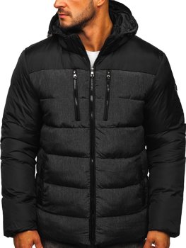 Chaqueta acolchada deportiva de invierno para hombre color grafito Bolf AB117