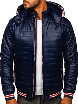 Chaqueta de entretiempo acolchada para hombre azul oscuro Bolf 6191