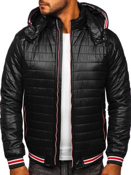 Chaqueta de entretiempo acolchada para hombre negro Bolf 6191