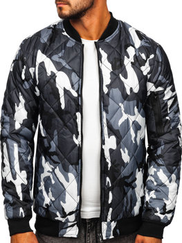 Chaqueta de entretiempo bomber para hombre negro Bolf MY-01