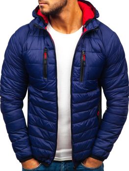 Chaqueta de entretiempo deportiva para hombre azul oscuro Bolf LY1019