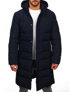 Chaqueta de invierno acolchada larga para hombre Azul oscuro Bolf 31M5009