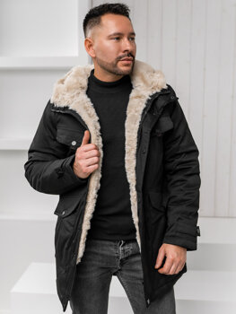 Chaqueta de invierno para hombre negro parka Bolf 22M318A1