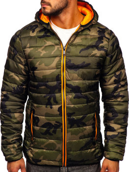 Chaqueta deportiva de entretiempo para hombre color verde de camuflaje Bolf SM83