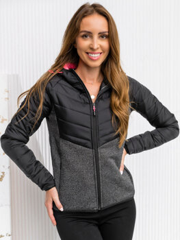 Chaqueta deportiva de entretiempo para mujer negro Bolf KSW4005A1