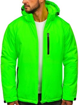 Chaqueta deportiva de invierno para hombre verde y fluorescente Bolf HH011
