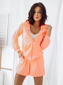 Conjunto chándal mujer terciopelo naranja Mango Bolf 8190