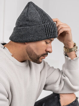 Gorro forrado de invierno para hombre antracita Bolf 386010