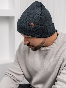 Gorro forrado de invierno para hombre azul oscuro Bolf 386010