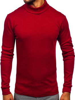 Jersey básico de cuello alto algodón para hombre burdeos Bolf 535