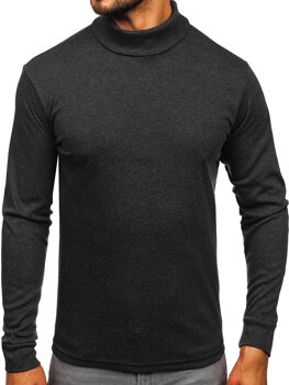 Jersey básico de cuello alto algodón para hombre grafito Bolf 535