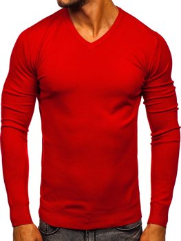 Jersey con escote de pico para hombre rojo Bolf YY03