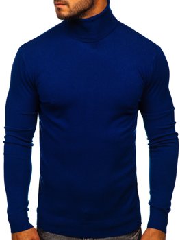 Jersey de cuello alto sin estampado para hombre azul Bolf YY02